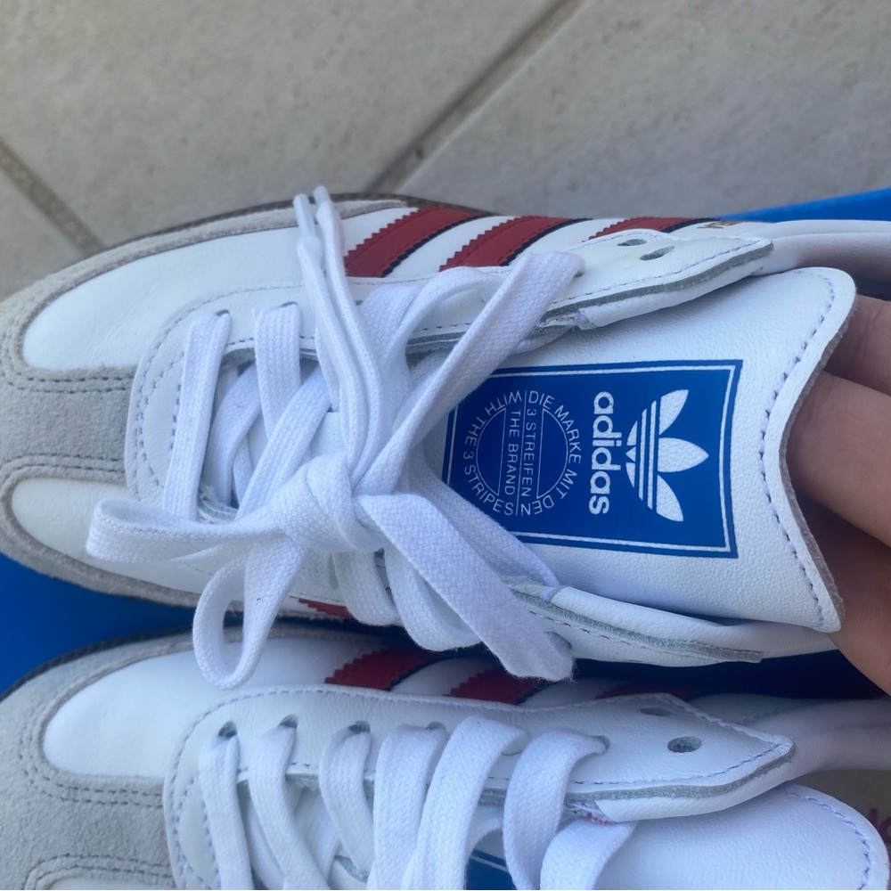 Adidas Samba White and Red Sneakers size 6.5 - Picture 6 of 9
